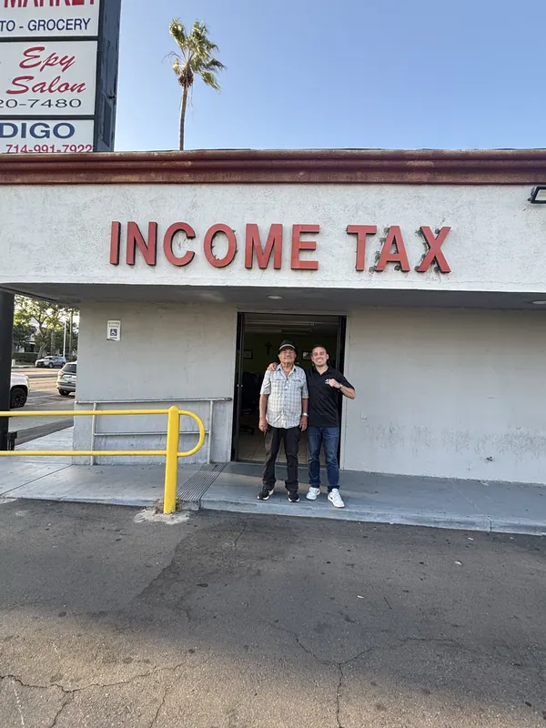 Alfredo Rodriguez outside a local income tax office